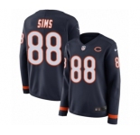 Women's Nike Chicago Bears #88 Dion Sims Limited Navy Blue Therma Long Sleeve NFL Jersey