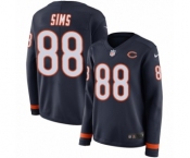 Women's Nike Chicago Bears #88 Dion Sims Limited Navy Blue Therma Long Sleeve NFL Jersey