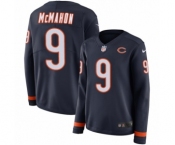Women's Nike Chicago Bears #9 Jim McMahon Limited Navy Blue Therma Long Sleeve NFL Jersey