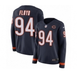 Women's Nike Chicago Bears #94 Leonard Floyd Limited Navy Blue Therma Long Sleeve NFL Jersey