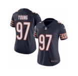 Women's Nike Chicago Bears #97 Willie Young Limited Navy Blue Rush NFL Jersey