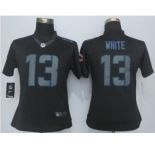 nike women nfl jerseys chicago bears #13 white black[nike impact limited][white]