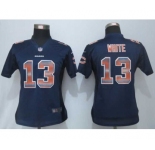 nike women nfl jerseys chicago bears #13 white blue[Strobe Limited]