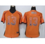 nike women nfl jerseys chicago bears #13 white orange[Elite drift fashion][white]