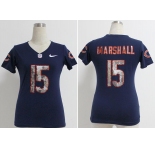 nike women nfl jerseys chicago bears #15 brandon marshall blue[handwork sequin lettering fashion]
