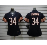 nike women nfl jerseys chicago bears #34 payton blue[nike limited]