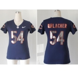 nike women nfl jerseys chicago bears #54 urlacher blue [handwork sequin lettering fashion] 