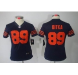 nike women nfl jerseys chicago bears #89 mike ditka blue[nike limited orange number]