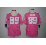 nike women nfl jerseys chicago bears #89 mike ditka pink[breast cancer awareness]