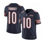 Youth Chicago Bears #10 Mitchell Trubisky Navy Blue Team Color 100th Season Limited Football Jersey