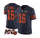 Youth Chicago Bears #16 Pat O'Donnell Limited Navy Blue Rush Vapor Untouchable 100th Season Football Jersey
