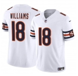 Youth Chicago Bears #18 Caleb Williams White 2024 Draft F.U.S.E Vapor Football Stitched Jersey