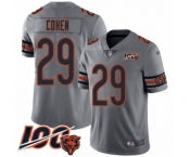 Youth Chicago Bears #29 Tarik Cohen Limited Silver Inverted Legend 100th Season Football Jersey