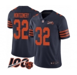 Youth Chicago Bears #32 David Montgomery Limited Navy Blue Rush Vapor Untouchable 100th Season Football Jersey