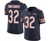 Youth Chicago Bears #32 David Montgomery Navy Blue Team Color 100th Season Limited Football Jersey