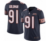 Youth Chicago Bears #91 Eddie Goldman Navy Blue Team Color 100th Season Limited Football Jersey