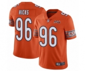 Youth Chicago Bears #96 Akiem Hicks Orange Alternate 100th Season Limited Football Jersey