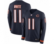 Youth Nike Chicago Bears #11 Kevin White Limited Navy Blue Therma Long Sleeve NFL Jersey