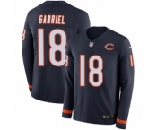 Youth Nike Chicago Bears #18 Taylor Gabriel Limited Navy Blue Therma Long Sleeve NFL Jersey