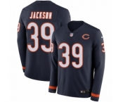 Youth Nike Chicago Bears #39 Eddie Jackson Limited Navy Blue Therma Long Sleeve NFL Jersey