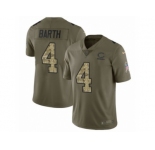 Youth Nike Chicago Bears #4 Connor Barth Limited Olive Camo Salute to Service NFL Jersey