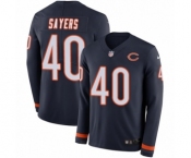 Youth Nike Chicago Bears #40 Gale Sayers Limited Navy Blue Therma Long Sleeve NFL Jersey