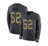 Youth Nike Chicago Bears #52 Khalil Mack Limited Black Salute to Service Therma Long Sleeve NFL Jersey