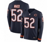 Youth Nike Chicago Bears #52 Khalil Mack Limited Navy Blue Therma Long Sleeve NFL Jersey