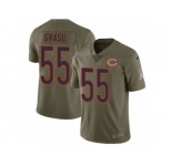 Youth Nike Chicago Bears #55 Hroniss Grasu Limited Olive 2017 Salute to Service NFL Jersey