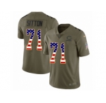 Youth Nike Chicago Bears #71 Josh Sitton Limited Olive USA Flag Salute to Service NFL Jersey