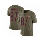Youth Nike Chicago Bears #87 Tom Waddle Limited Olive 2017 Salute to Service NFL Jersey