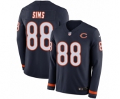 Youth Nike Chicago Bears #88 Dion Sims Limited Navy Blue Therma Long Sleeve NFL Jersey