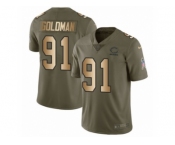 Youth Nike Chicago Bears #91 Eddie Goldman Limited Olive Gold Salute to Service NFL Jersey