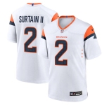 Men's Denver Broncos #2 Pat Surtain II White 2024 Game Stitched Jersey