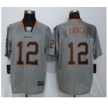 Men Nike Denver Broncos #12 Paxton Lynch Lights Out Gray Elite Jerseys
