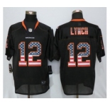 Men Nike Denver Broncos #12 Paxton Lynch USA Flag Fashion Black Elite Jerseys