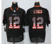 Men Nike Denver Broncos #12 Paxton Lynch USA Flag Fashion Black Elite Jerseys