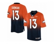Men Nike Denver Broncos #13 Trevor Siemian Elite Orange Navy Fadeaway NFL Jersey