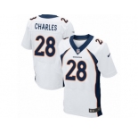 Men's Nike Denver Broncos #28 Jamaal Charles Elite White NFL Jersey