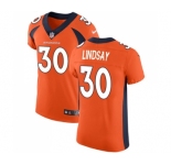 Men's Nike Denver Broncos #30 Phillip Lindsay Orange Team Color Vapor Untouchable Elite Player NFL Jersey