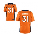 Men's Nike Denver Broncos #31 Justin Simmons Elite Orange Team Color NFL Jersey
