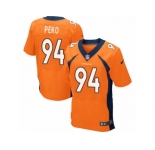 Men's Nike Denver Broncos #94 Domata Peko Elite Orange Team Color NFL Jersey