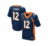 Nike Denver Broncos #12 Paxton Lynch Navy Blue Alternate Men's Stitched NFL New Elite Jersey[Lynch]