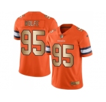 Nike Denver Broncos #95 Derek Wolfe Orange Men's Stitched NFL Limited Gold Rush Jersey