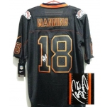 nike nfl jerseys denver broncos #18 manning black[Elite lights out signature]