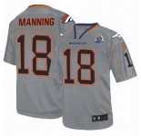 nike nfl jerseys denver broncos #18 manning grey[Elite lights out 50th Patch]