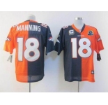nike nfl jerseys denver broncos #18 manning orange-blue[Elite split 50th Patch]