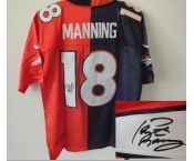 nike nfl jerseys denver broncos #18 manning orange-blue[Elite split signature]