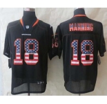 nike nfl jerseys denver broncos #18 peyton manning black[Elite USA flag fashion]