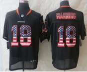 nike nfl jerseys denver broncos #18 peyton manning black[Elite USA flag fashion]